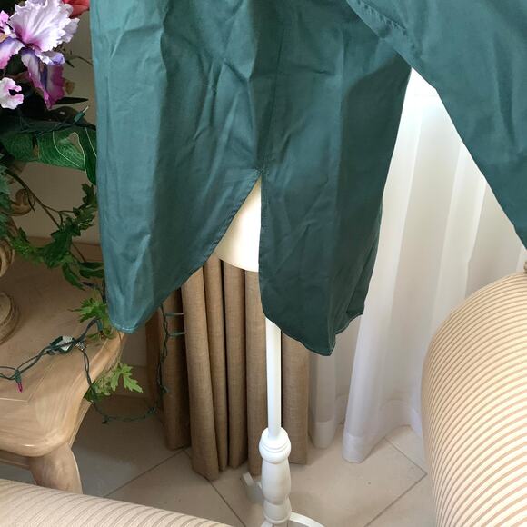 Zara Asymmetric Poplin Button Up Long Sleeve Shirt in Duck Green - Picture 8 of 10